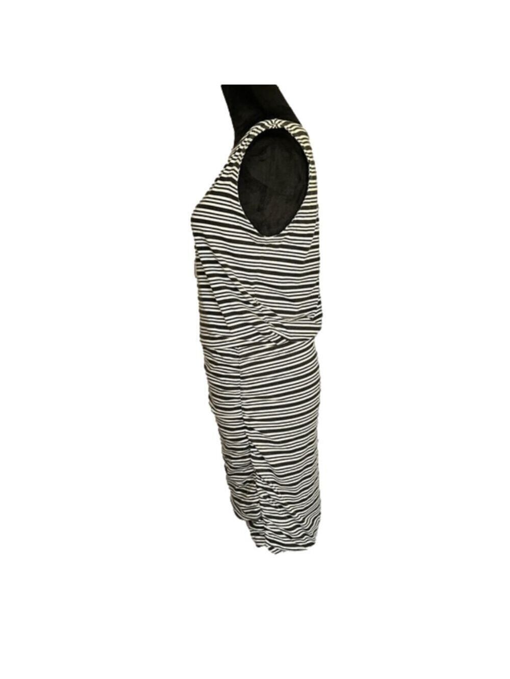 Athleta Black & White Striped Tulip Hem Sleeveless Dress Size Small Tall EUC - Picture 4 of 11